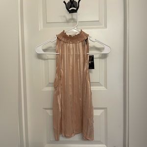 halter neck gold tank top